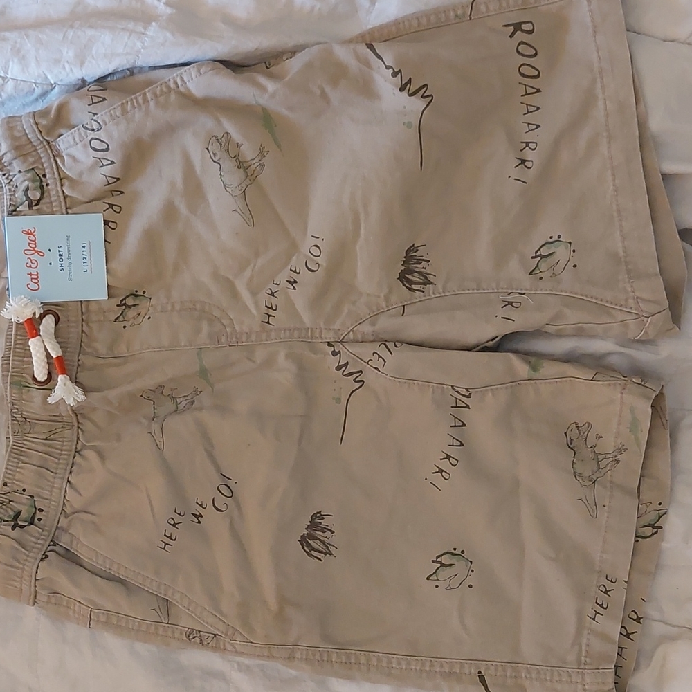 Cat & Jack size L 12/14 boy shorts. Dinosaurs design